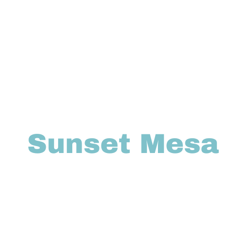 The image is a logo for Sunset Mesa Apartments.